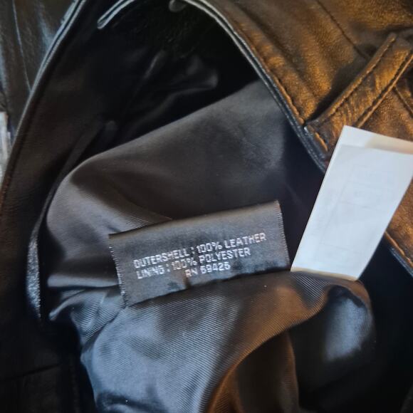 Vintage Wilsons 100% Leather Straight Leg Pants - Picture 6 of 10